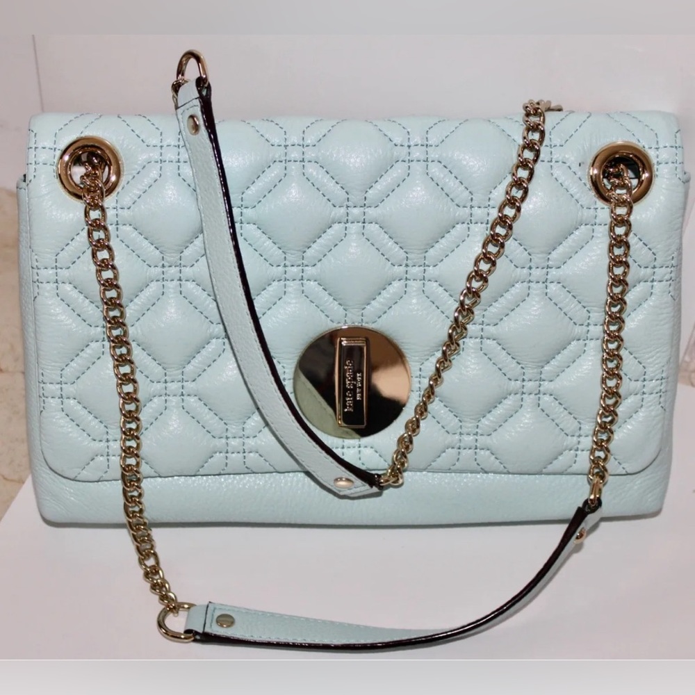 Kate Spade New York Astor Court Cynthia Grace Blue Leather Shoulder Bag